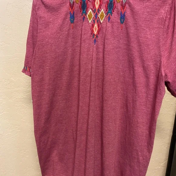 Johnny Was Short-Sleeve Tee with Multicolor Embroidery - Picture 2 of 3